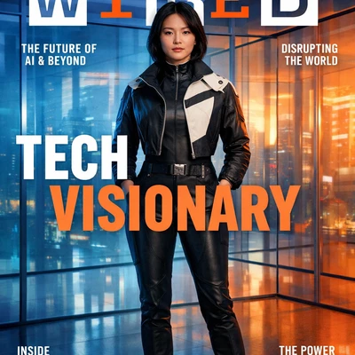 Обложка научно-популярного журнала Wired — AI промт для GPT Image 1.5