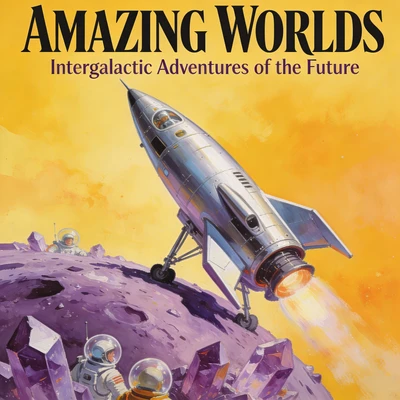 Обложка ретро-фантастического журнала — AI промт для Seedream 4.5