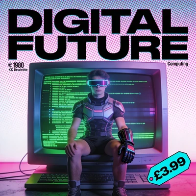 Обложка ретро-вейв журнала 'Informatics 1984' — AI промт для Seedream 4.5