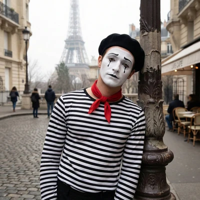 Образ в стиле французского мима — AI промт для Nano Banana Pro