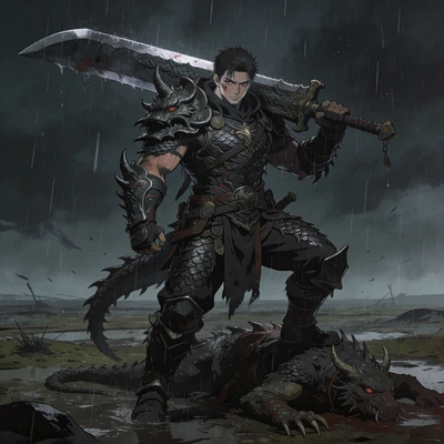 Охотник на монстров в стиле аниме — AI промт для Seedream 4.5