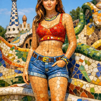 Ожившая мозаика в стиле Гауди — AI промт для GPT Image 1.5