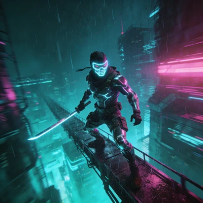Персонаж игры Ghostrunner — AI промт для Seedream 4.5