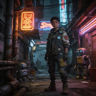 Персонаж игры «Stray» (Человек) — AI промт для Seedream 4.5