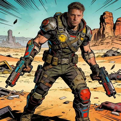 Персонаж игры в стиле Borderlands — AI промт для Seedream 4.5