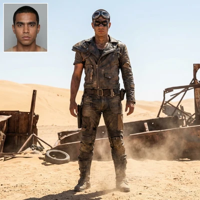 Персонаж из фильма «Безумный Макс: Фуриоса» — AI промт для Nano Banana Pro