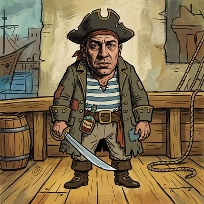 Персонаж из мультфильма «Остров Сокровищ» — AI промт для Nano Banana Pro