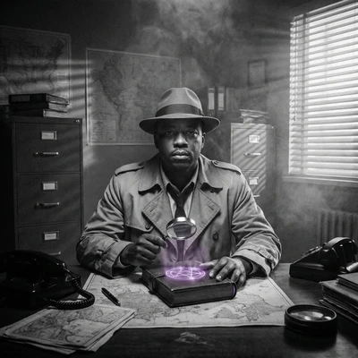 Персонаж мистического нуар-детектива 50-х — AI промт для Nano Banana Pro