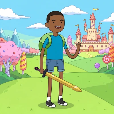 Персонаж мультфильма «Adventure Time» — AI промт для Nano Banana Pro
