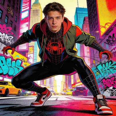 Персонаж мультфильма «Человек-паук: Через вселенные» — AI промт для Seedream 4.5