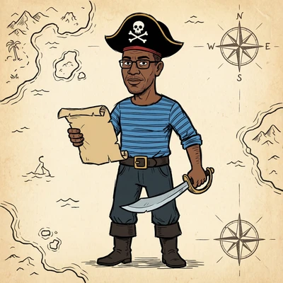 Персонаж мультфильма 'Остров Сокровищ' (1988) — AI промт для Nano Banana Pro