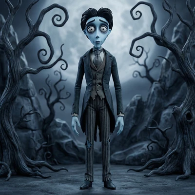 Персонаж мультфильма «Труп невесты» — AI промт для Nano Banana Pro