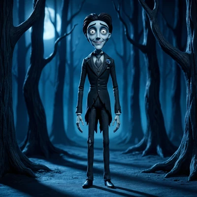 Персонаж мультфильма «Труп невесты» — AI промт для Nano Banana Pro