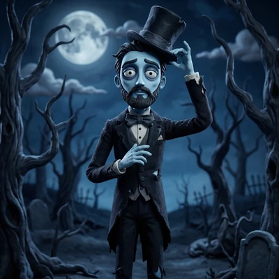 Персонаж мультфильма «Труп невесты» — AI промт для Nano Banana Pro