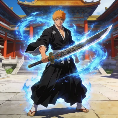 Персонаж в стиле аниме «Bleach» — AI промт для Seedream 4.5