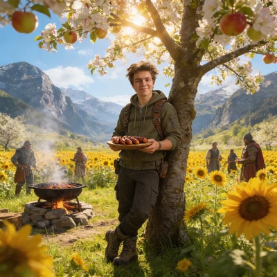 Первомайский пикник: Легенда RPG — AI промт для Seedream 4.5