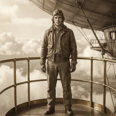 Пилот дирижабля в 1920-х — AI промт для Nano Banana Pro