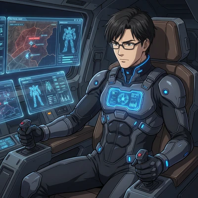 Пилот меха-робота в стиле Евангелиона — AI промт для Nano Banana Pro