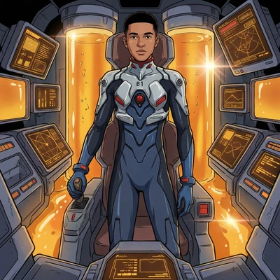 Пилот меха-робота в стиле Евангелиона — AI промт для Nano Banana Pro