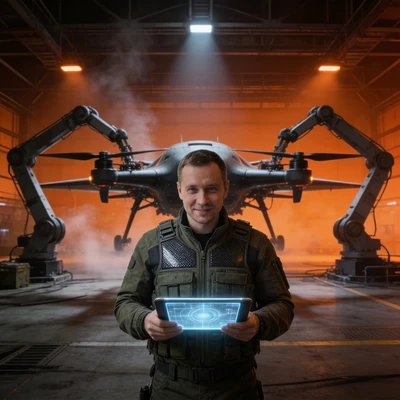 Пилот разведывательного дрона 2077 — AI промт для Seedream 4.5