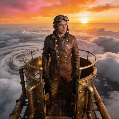 Пилот ретро-дирижабля — AI промт для Seedream 4.5