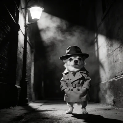 Питомец — Детектив в стиле Нуар — AI промт для Seedream 4.5