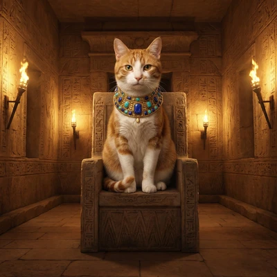 Питомец — Древнеегипетское божество — AI промт для Nano Banana Pro