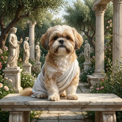 Питомец — Древнегреческий философ — AI промт для Nano Banana Pro