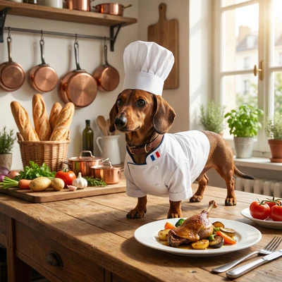 Питомец — шеф-повар французского ресторана — AI промт для Nano Banana Pro