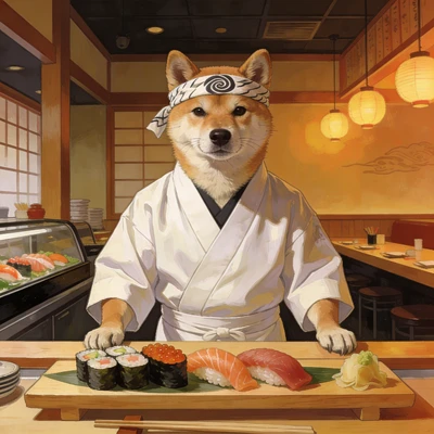 Питомец в роли суши-шефа — AI промт для Seedream 4.5