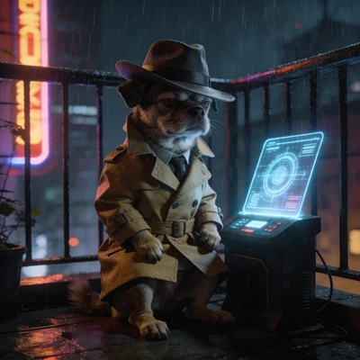 Питомец в стиле «Кибер-Панк Детектив» — AI промт для Seedream 4.5