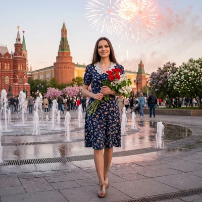 Победная весна в Москве — AI промт для Nano Banana Pro