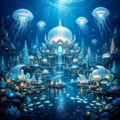 Подводный город Атлантида: Вид сверху — AI промт для GPT Image 1.5