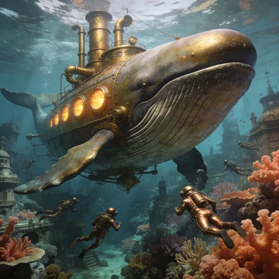 Подводный мир в стиле стимпанк — AI промт для Seedream 4.5
