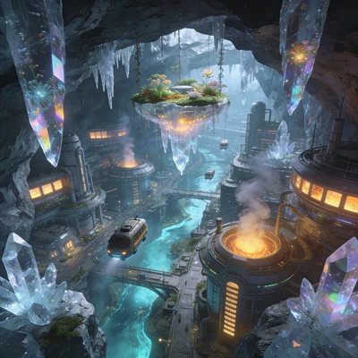 Подземный город будущего — AI промт для Seedream 4.5