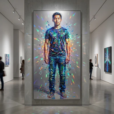 Портрет в стиле цифровой мозаики — AI промт для Nano Banana Pro