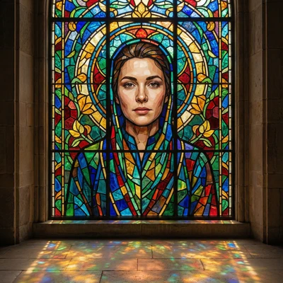 Портрет в стиле витражной мозаики — AI промт для Nano Banana Pro