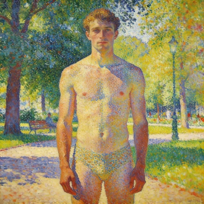 Портрет в технике пуантилизм — AI промт для Seedream 4.5