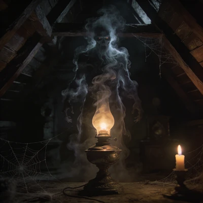 Постер хоррора «Существо из лампы» — AI промт для Seedream 4.5