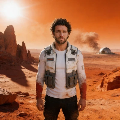 Постер: Последний выживший на Марсе — AI промт для Seedream 4.5