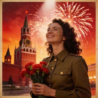 Постер: Цветы Великой Победы — AI промт для Seedream 4.5