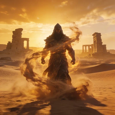 Повелитель стихии песка — AI промт для Seedream 4.5