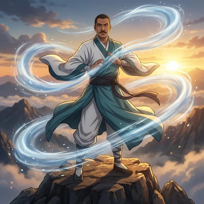 Повелитель стихии Воздуха в аниме — AI промт для Nano Banana Pro