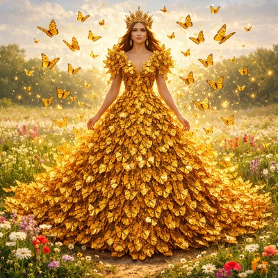 Повелительница солнечных бабочек — AI промт для GPT Image 1.5