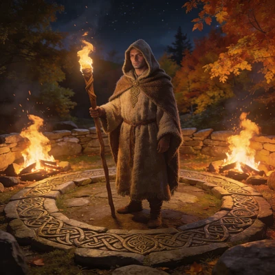Праздник Самайн в древней Ирландии — AI промт для Seedream 4.5