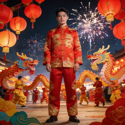 Празднование китайского Нового года — AI промт для Seedream 4.5