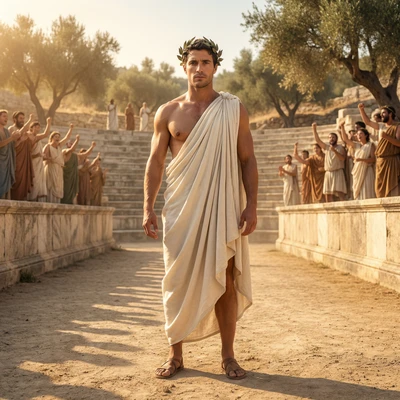 Превращение в древнего олимпийца — AI промт для Nano Banana Pro