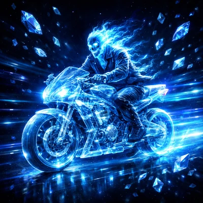 Призрачный гонщик: Футуристичный байк — AI промт для GPT Image 1.5