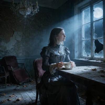 Призрак заброшенного поместья — AI промт для Seedream 4.5