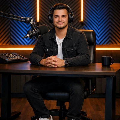 Профессиональный подкастер в студии — AI промт для GPT Image 1.5